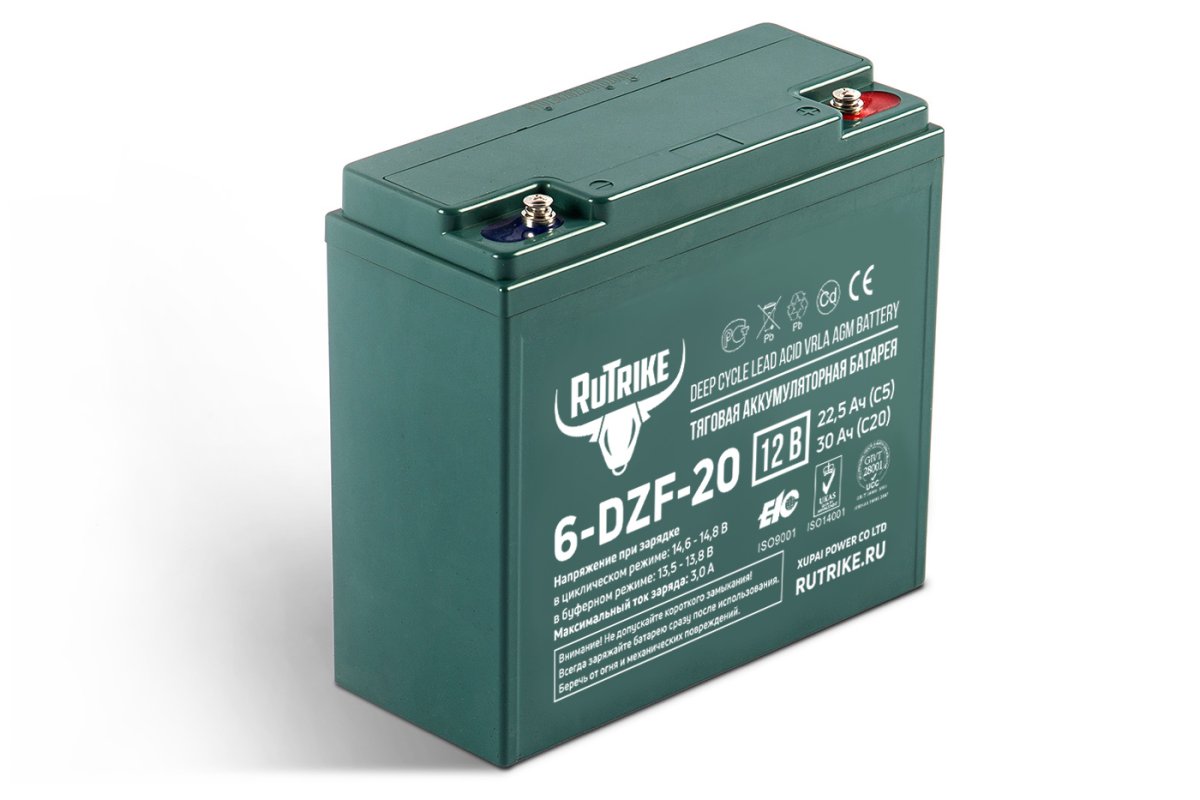 Тяговый аккумулятор RuTrike 6-DZF-20